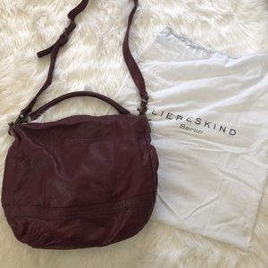 Liebeskind burgundy leather handbag 2 straps